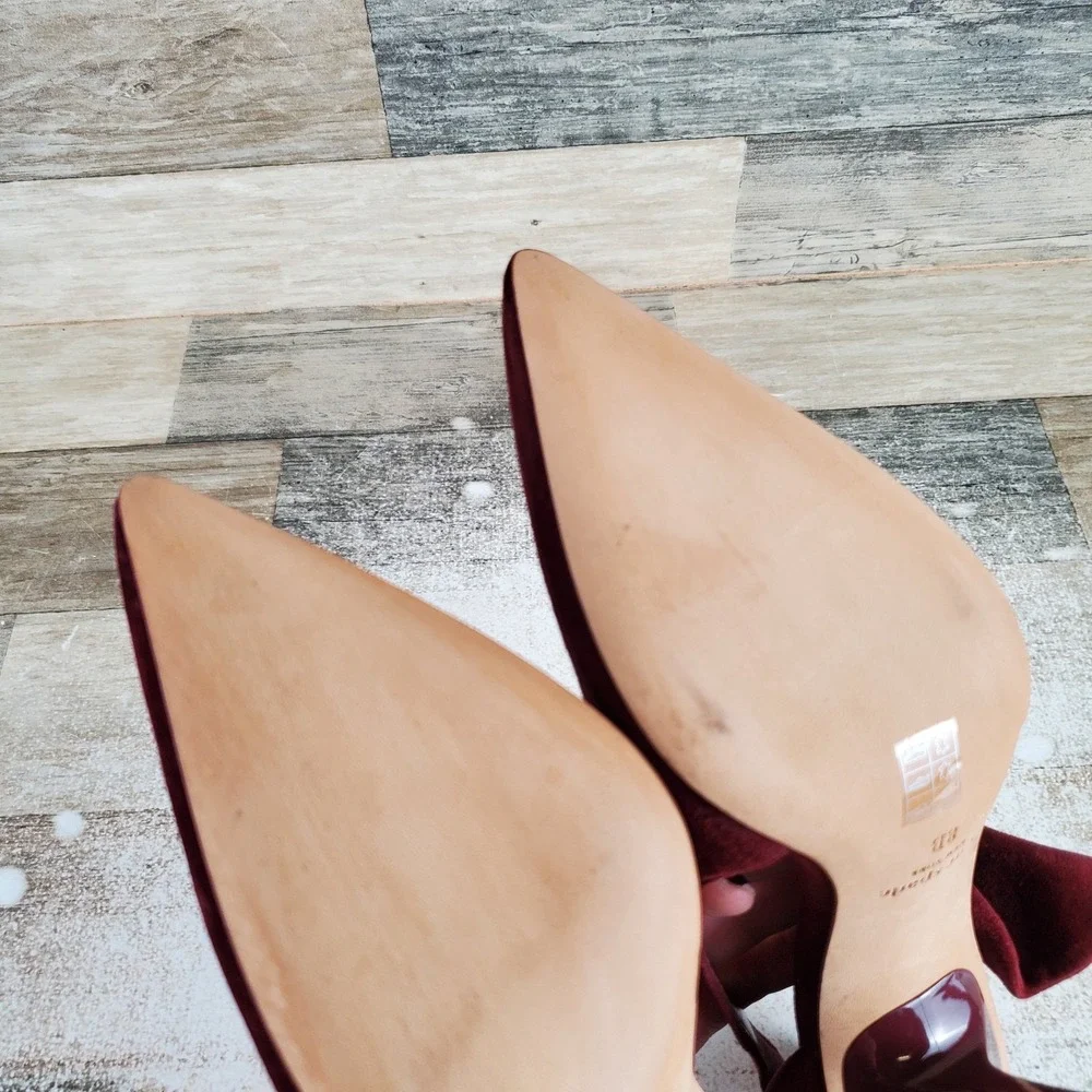 Kate Spade New York Bunnie Womens Pump Sz 8 Medium Dark Merlot Suede Pointed Toe